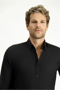 Kiğılı Long Sleeve Slim Fit Button Collar Cotton Easy-Iron Oxford Shirt for 4 Seasons - Image 3
