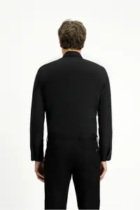 Kiğılı Long Sleeve Slim Fit Button Collar Cotton Easy-Iron Oxford Shirt for 4 Seasons - Image 4