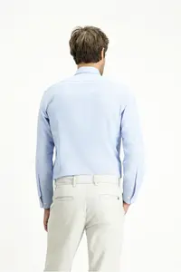 Kiğılı Long Sleeve Slim Fit Button Collar Cotton Easy-Iron Oxford Shirt for 4 Seasons - Image 3