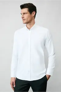 Kiğılı Long Sleeve Slim Fit Button Collar Cotton Easy-Iron Oxford Shirt for 4 Seasons - Image 2