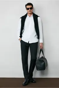 Kiğılı Long Sleeve Slim Fit Button Collar Cotton Easy-Iron Oxford Shirt for 4 Seasons - Image 4
