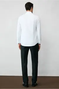 Kiğılı Long Sleeve Slim Fit Button Collar Cotton Easy-Iron Oxford Shirt for 4 Seasons - Image 5