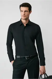 Kiğılı Long Sleeve Slim Fit Classic Collar Cotton Easy-Iron Oxford 4 Season Shirt