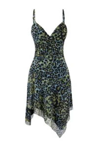 TRENDYOLMİLLA Multicolored animals Tulle Sleeveless Asymmetric Kesim Lined Elegant/Evening Dress - Image 6