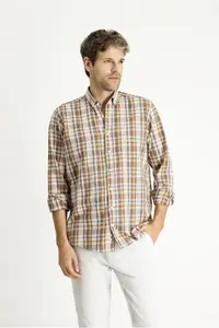 Kiğılı Long Sleeve Regular Fit Plaid Sports Cotton Shirt