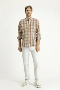 Kiğılı Long Sleeve Regular Fit Plaid Sports Cotton Shirt - Image 2