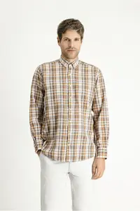 Kiğılı Long Sleeve Regular Fit Plaid Sports Cotton Shirt - Image 3