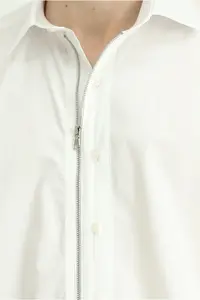 Kiğılı Long Sleeve Regular Fit Zippered Cotton Shirt - Image 6
