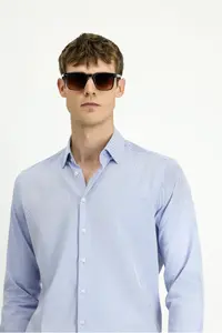 Kiğılı Long Sleeve Slim Fit Slim Fit Classic Patterned Cotton Shirt - Image 4