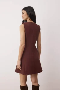 TRENDYOLMiLLA Brown Accessory Detailed Mini Weaving Dress - Image 4