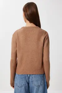 Lovelyİstanbul Zippered Knitwear Cardigan  Dusty Rose - Image 5