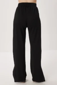Lovelyİstanbul Oversize Slit and Parachute Garnished Modal Suit  BLACK - Image 7