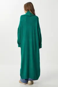 Lovelyİstanbul Oversized LONG Knitwear Cardigan  Green - Image 6