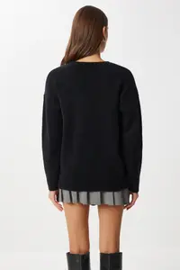Lovelyİstanbul Beaded Buttoned Knitwear Cardigan  Black - Image 5
