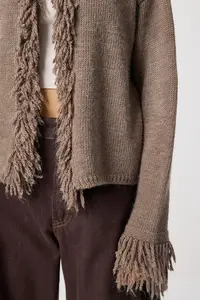 Lovelyİstanbul Fringed Knitwear Cardigan  Mink - Image 4