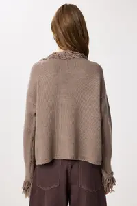 Lovelyİstanbul Fringed Knitwear Cardigan  Mink - Image 5