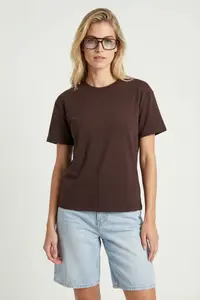 Lovelyİstanbul Basic Modal T-Shirt  Brown - Image 2