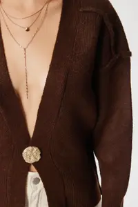 Lovelyİstanbul Chic buttoned Knitwear Cardigan  Brown - Image 4