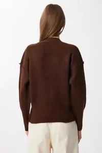 Lovelyİstanbul Chic buttoned Knitwear Cardigan  Brown - Image 5