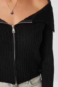 Lovelyİstanbul Zippered Crop Knitwear Cardigan  Black - Image 4