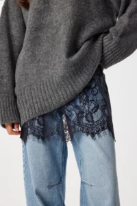 Lovelyİstanbul Mini Lace Skirt  Black - Image 3