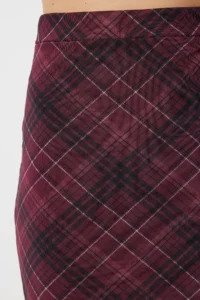 Lovelyİstanbul Checkered Tulle Weaving Skirt Burgundy Black - Image 4