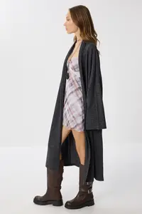 Lovelyİstanbul LONG soft Knitting Cardigan  Anthracite - Image 4