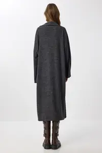 Lovelyİstanbul LONG soft Knitting Cardigan  Anthracite - Image 7