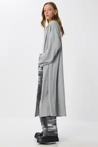 Lovelyİstanbul LONG soft Knitting Cardigan  Gray - Image 3