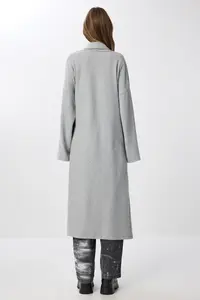 Lovelyİstanbul LONG soft Knitting Cardigan  Gray - Image 5