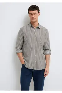 Mavi Men's -91582 Striped Shirt Morel s on the background White - Image 2