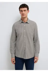 Mavi Men's -91582 Striped Shirt Morel s on the background White - Image 3
