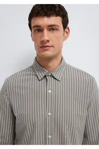 Mavi Men's -91582 Striped Shirt Morel s on the background White - Image 6