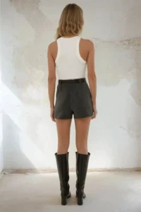 Hiccup High Waist Weaving Mini Shorts Skirt - Image 5
