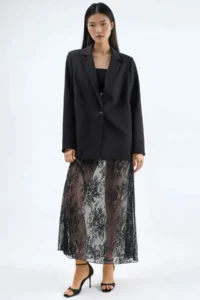 Hiccup High Waist Lace Maxi Skirt - Image 2