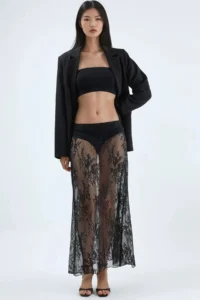 Hiccup High Waist Lace Maxi Skirt - Image 7
