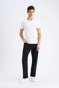 DeFacto Slim Fit V-Neck Basic Cotton T-Shirt - Image 2