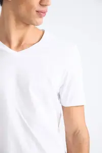 DeFacto Slim Fit V-Neck Basic Cotton T-Shirt - Image 5