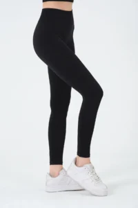 MİSTİRİK Alnus Model Seamless Plain Tights Soft Fabric Daily Tights Lacost Fabric Black Color - Image 2