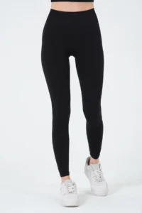 MİSTİRİK Alnus Model Seamless Plain Tights Soft Fabric Daily Tights Lacost Fabric Black Color - Image 5