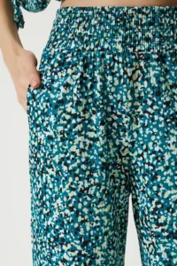 Happiness İstanbul Women's Green Patterned Blouse Palazzo Knitted Set - Image 6