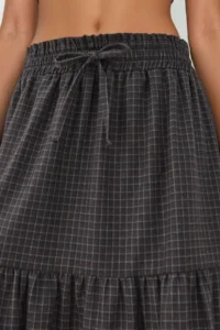 Hiccup Elastic Waist Control Knotted Layered LONG Skirt - Image 5