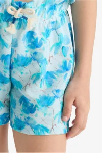 DeFacto Elastic Waist Patterned Cotton Shorts Girl - Image 6