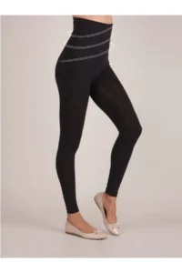 MİSTİRİK Tilla Model Women's Tights 5 Zone Effect Corset Tights Black Color - Image 4