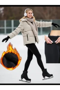 MİSTİRİK Rieti Model Plush Woven Tights that Keep Warm, Tighten and Tighten, Black Color