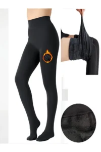 MİSTİRİK Rieti Model Plush Woven Tights that Keep Warm, Tighten and Tighten, Black Color - Image 2