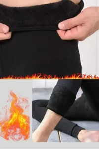 MİSTİRİK Pezzoli Model Plush Inside Heat Resistant Men's Plush Tights Black Color - Image 3