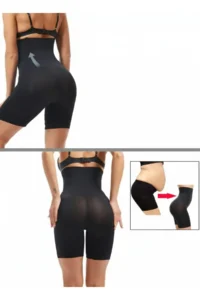 MİSTİRİK Irina Upper Leg Effect Shorts Biker Corset Extra Tight and Lifting Tights Black Color - Image 3