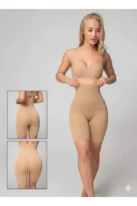 MİSTİRİK Irina Upper Leg Effect Shorts Biker Corset Extra Tight and Lifting Tights Nude Color - Image 4