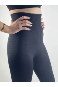MİSTİRİK Tokyo Stretching And Tightening High Waist Sports Tights Black Color - Image 3